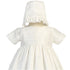 Lito Baby Girls Boys White Silk Heirloom Gown Bonnet Set Baptism Set 0-18M - SophiasStyle.com